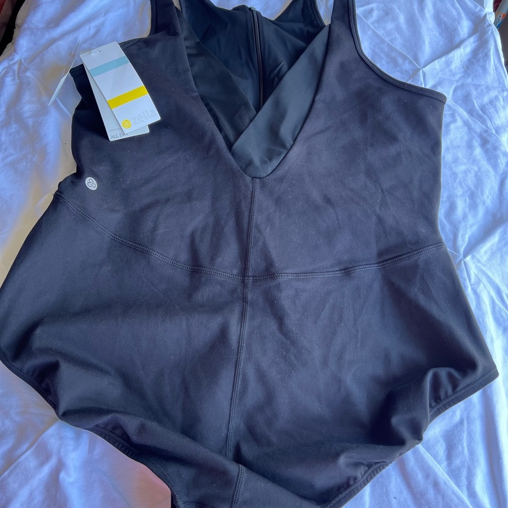 Zella Black V-Neck Bodysuit